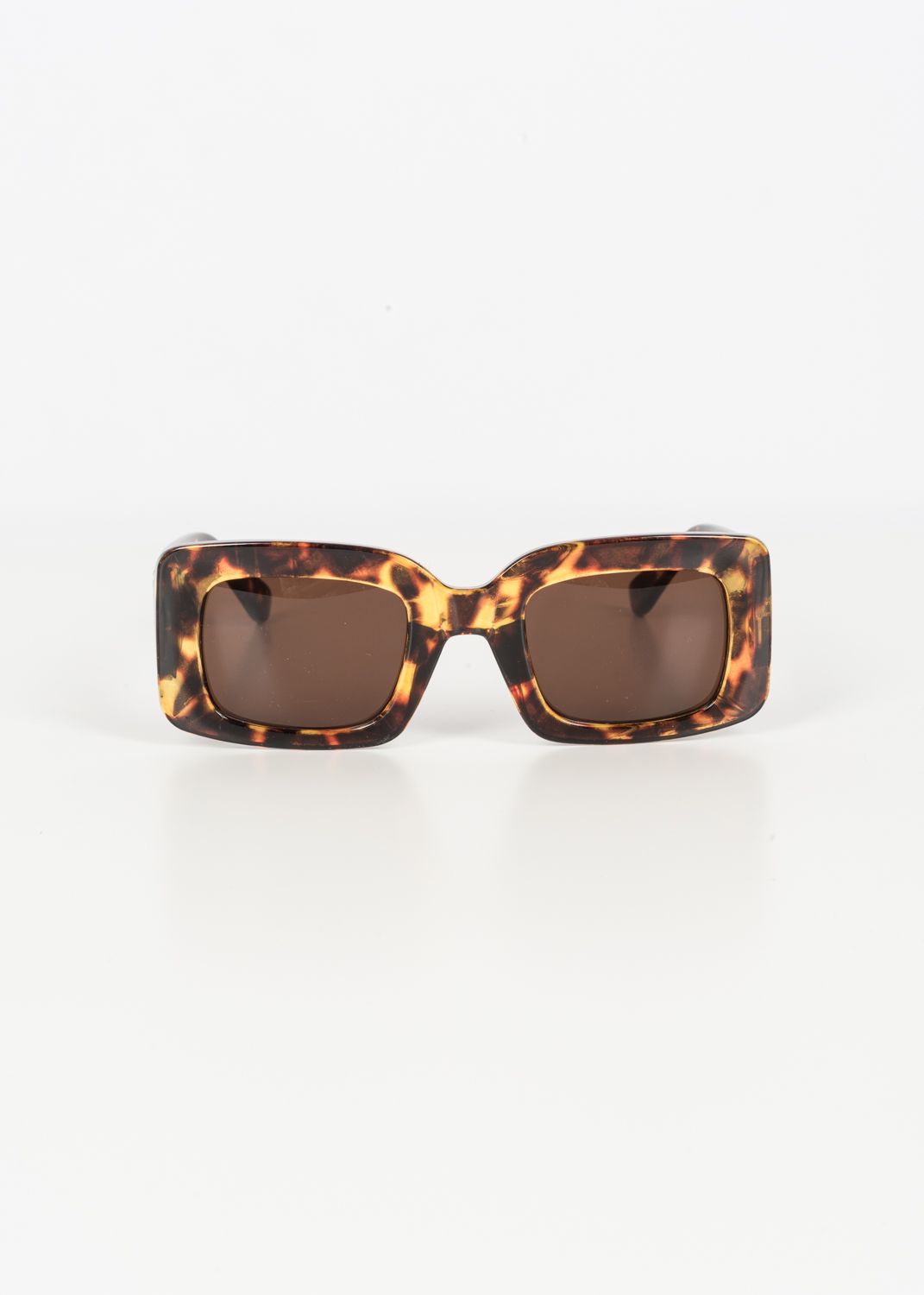 Eckige Mode-Sonnenbrille mit Leoprint