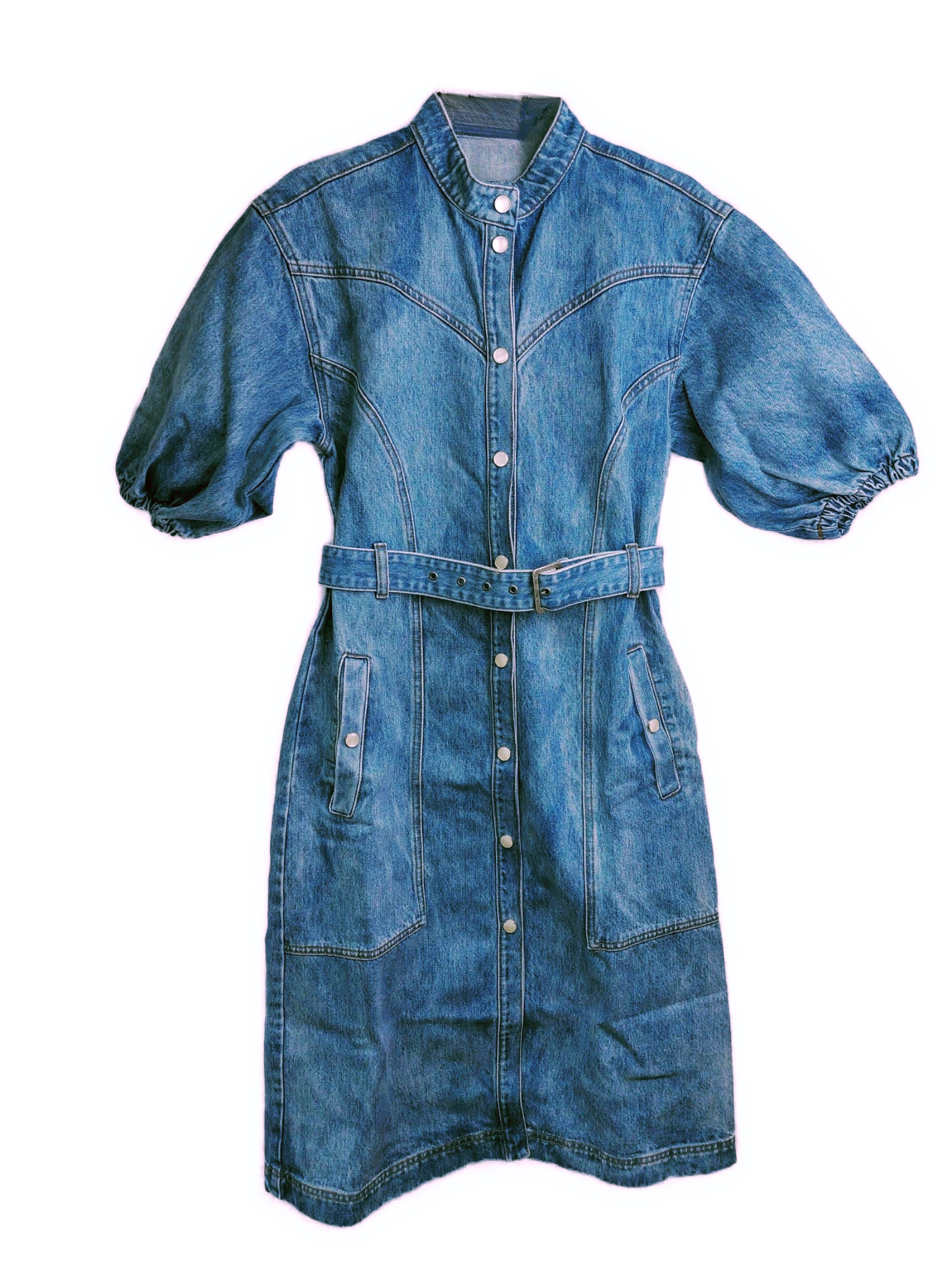 Jeanskleid mit kurzen Ärmeln von Gestuz in Hellblau